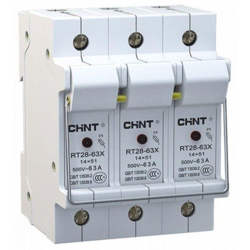 держатель плавких вставок с индикацией rt28-63x 14х51 3п chint 520517 от BTSprom.by