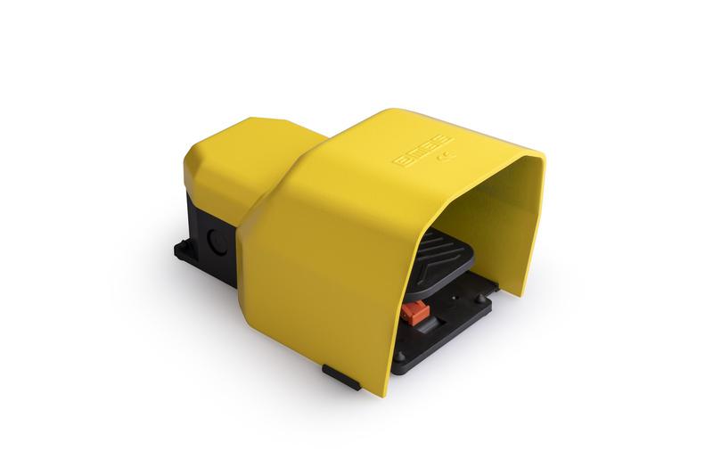 педаль одиночная 2x(1но+1нз) 2 скорости с фиксацией с защитным кожухом (алюм.) ; желт. цвета (250в ac 4а) ip65 emas pdks11gx21 от BTSprom.by