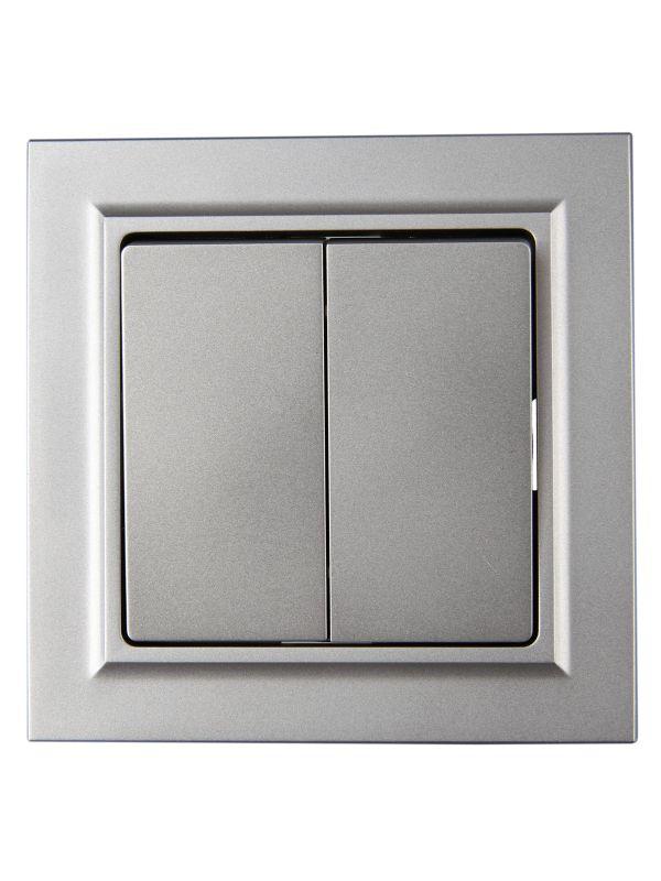  Выключатель 2-кл. СП BRITE ВСР10-2-0-БрС 10А в сборе сталь IEK BR-V20-0-10-K46-F фото в каталоге от BTSprom.by