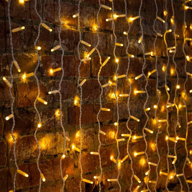 гирлянда светодиодная "дождь" 2х3м 600led тепл. бел. 80вт 230в ip65 эффект мерцания провод бел. (нужен шнур питания 303-500-1) neon-night 235-366 от BTSprom.by