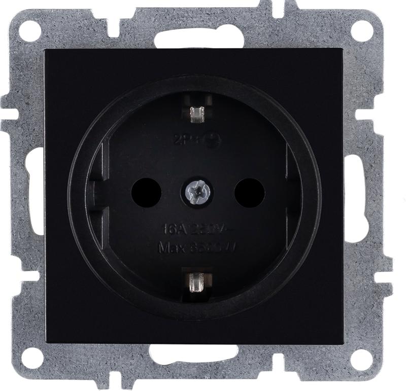 розетка 1-м с заземл. механизм lavin/karen черн. arvia 50 07 2000 217 от BTSprom.by