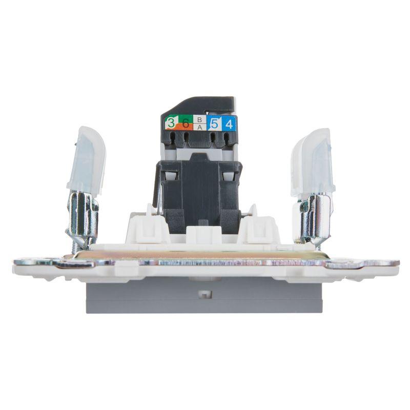  Розетка компьютерная RJ45 кат.5E SKANDY SK-K01Gr сер. IEK SK-K10-1-K03 фото в каталоге от BTSprom.by