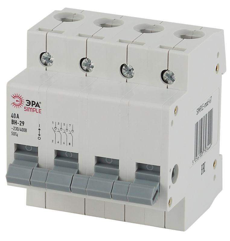 выключатель нагрузки 4п 40а вн-29 simple-mod-69 эра б0039259 от BTSprom.by