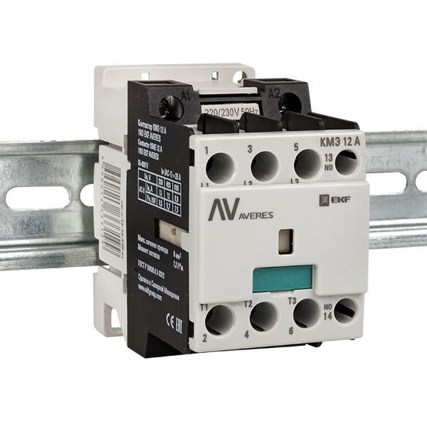 Контактор КМЭ 12А кат. 230В AC 1НО AVERES EKF ctr-s-12-10-230-av фото в каталоге от BTSprom.by