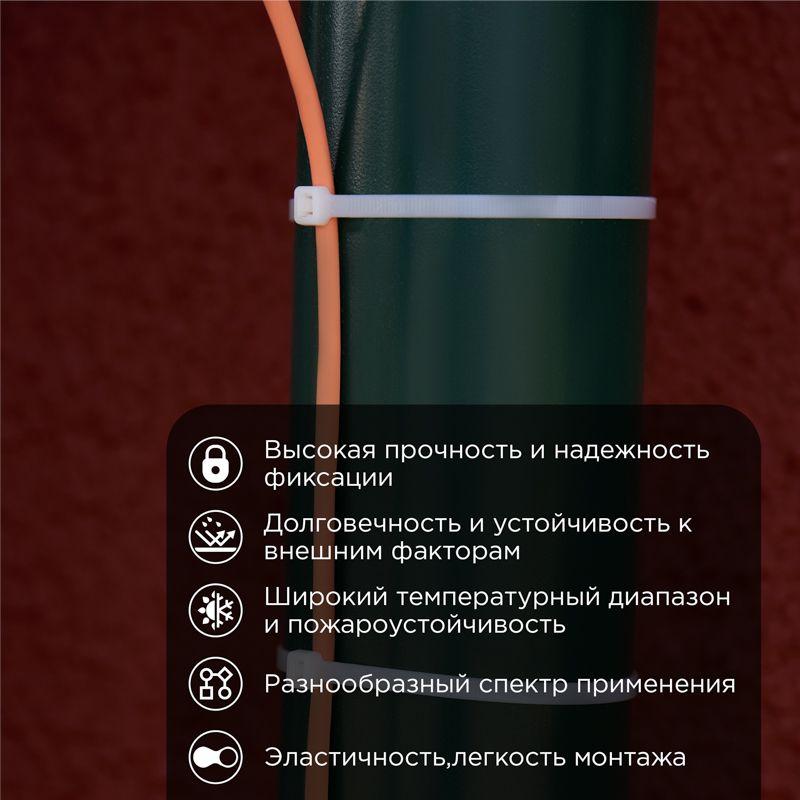 хомут кабельный 7.6х500 тройной замок нейл. бел. (уп.100шт) rexant 67-0502 от BTSprom.by