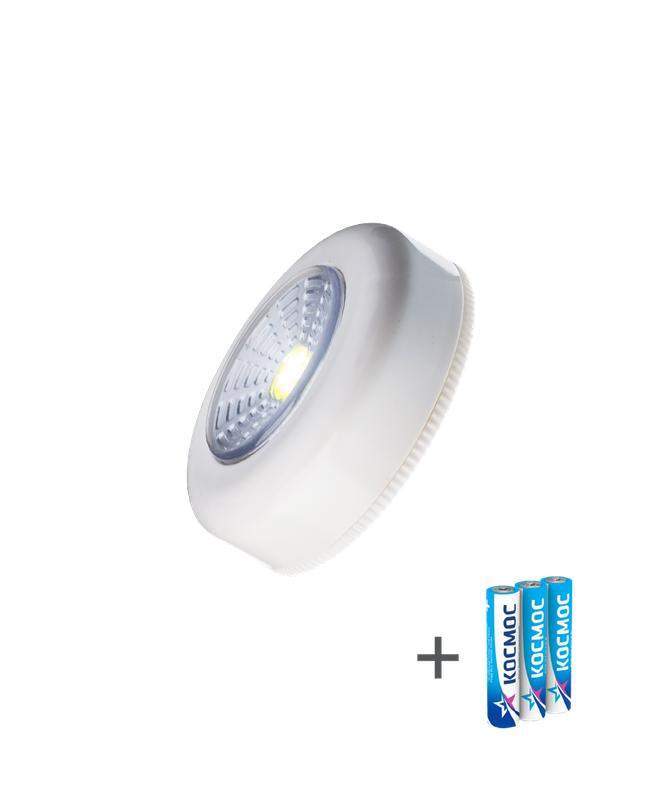 фонарь-подсветка 1вт cob led 3xaaa (r03) корпус abs-пластик бел. самокл. поверхность в комплекте двустор. скотч космос koc305b от BTSprom.by