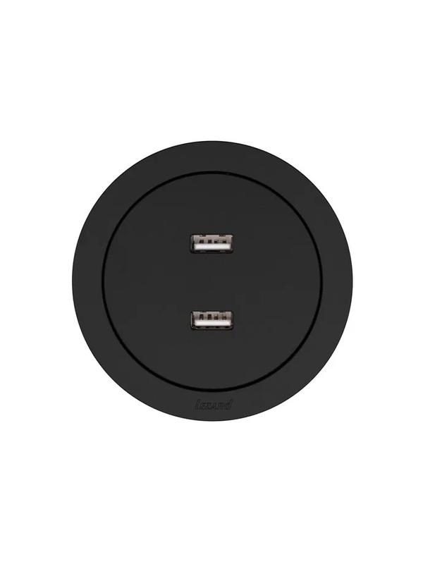  Розетка 2-м СП OSEN USB разъем механизм черн. бархат LEZARD 743-4288-192 фото в каталоге от BTSprom.by