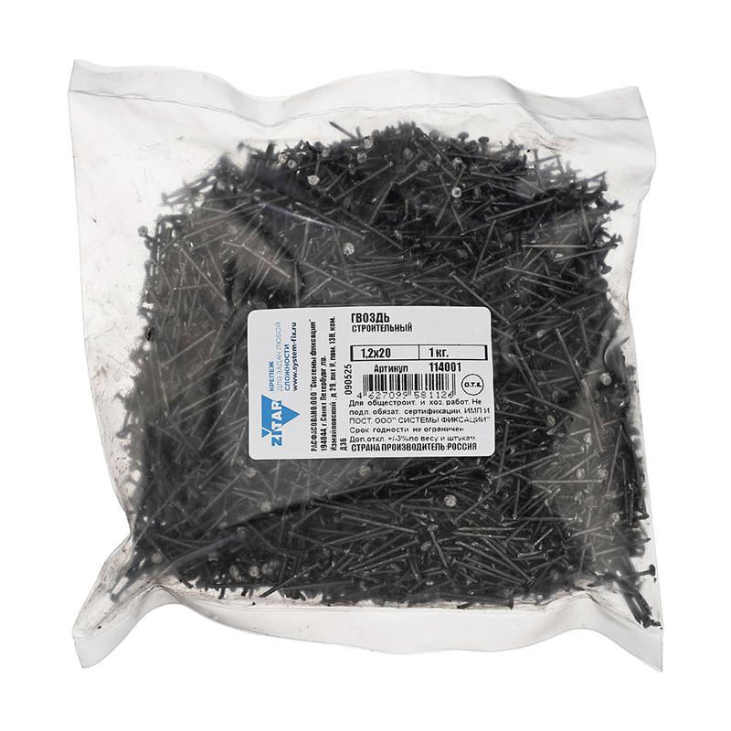 гвоздь строительный 1.2х20 (уп.1кг) tech-krep/zitar 114001 от BTSprom.by