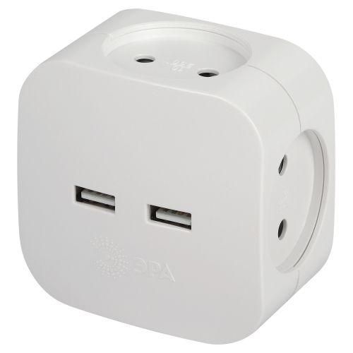 разветвитель электрический sp-4-usb-w на 4 розетки 220в+ 2xusb 2400ма без заземл 10а бел. эра б0049532 от BTSprom.by