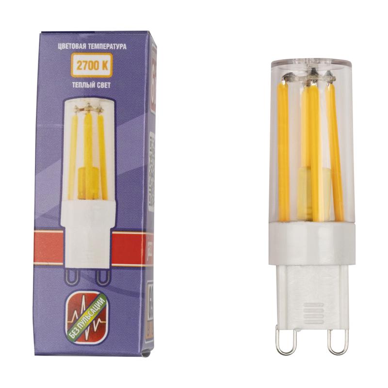 Лампа светодиодная филаментная PLED-G9 PRO 6Вт 2700К 480лм 230В d16.5х55мм без пульсации JazzWay 5062610 фото в каталоге от BTSprom.by