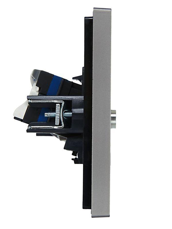  Розетка 2-м TV+RJ45 кат.6 FORTE&PIANO FP537 сталь IEK FP-AK20-2-K46 фото в каталоге от BTSprom.by