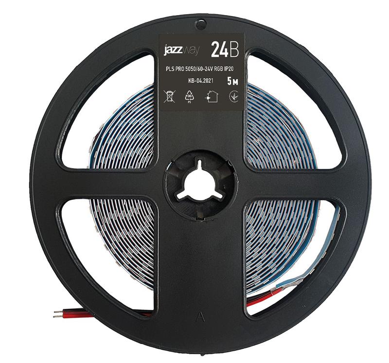 лента светодиодная pls pro+ 5050/60 rgb разноцвет. 24в ip20 (уп.5м) pro+ jazzway 5033979 от BTSprom.by