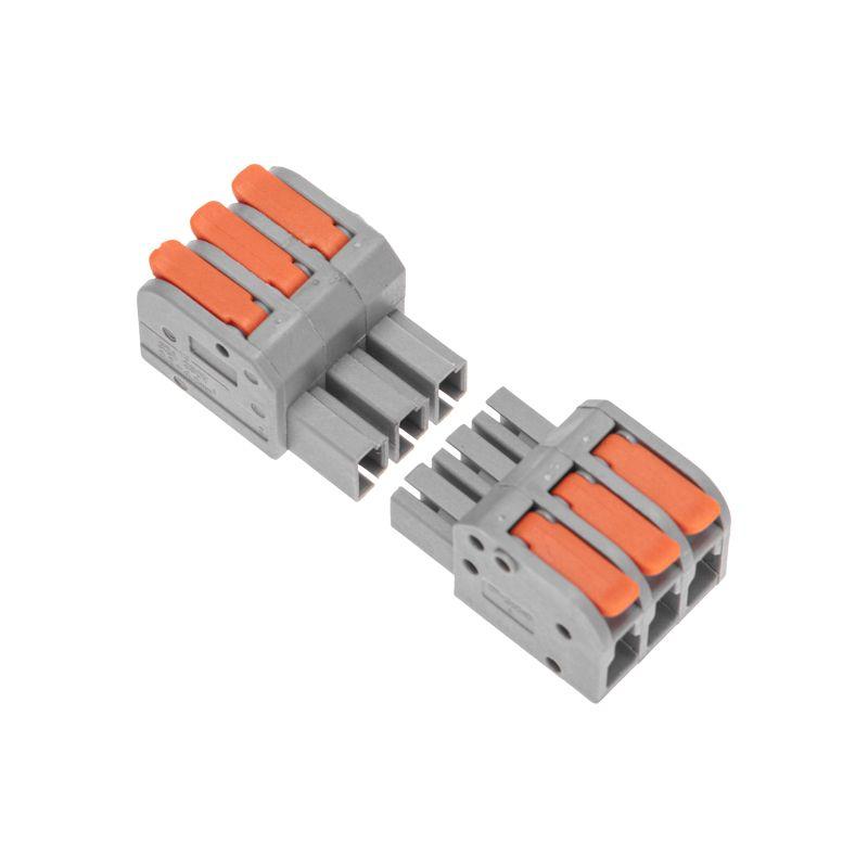  Клемма СМК 222-423R проходная разъемная 3 полюса сер. 0.2-2.5/4кв.мм Rexant 07-5263 фото в каталоге от BTSprom.by