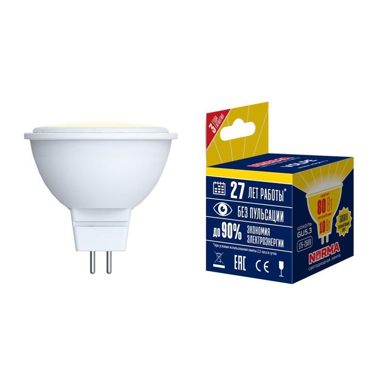 лампа светодиодная led-jcdr-7w/ww/gu5.3/nr norma 7вт матовая gu5.3 (упак. картон) volpe ul-00003839 от BTSprom.by