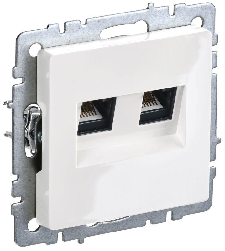розетка двойная сп rj11+rj45 кат.5e brite рк/т12-брб механизм бел. iek br-kt20-o-1-k01 от BTSprom.by