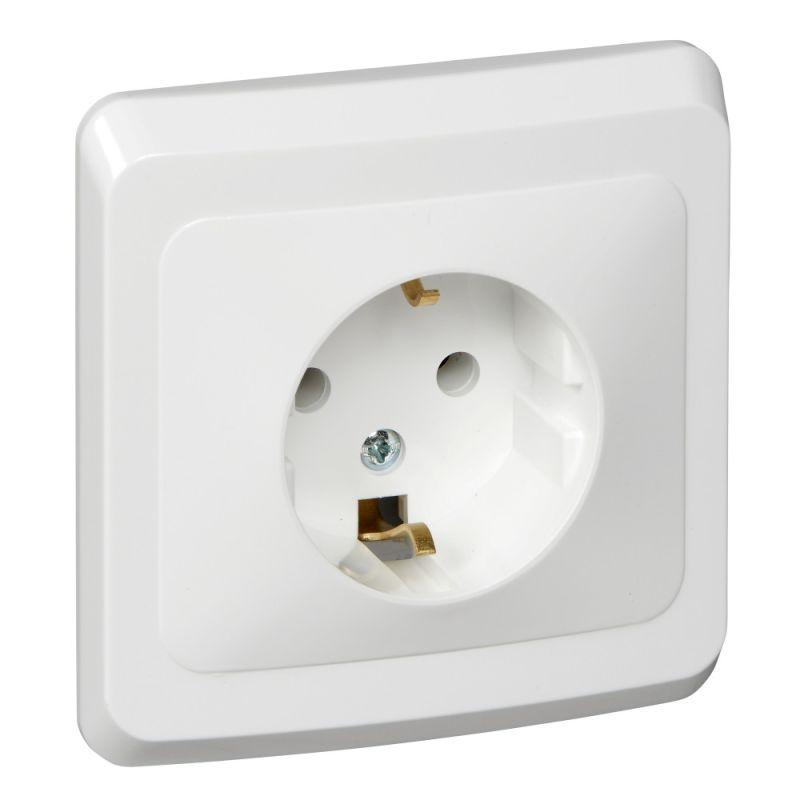 розетка 1-м сп этюд 16а ip20 250в с заземл. без защ. шторок бел. se pc16-003b от BTSprom.by