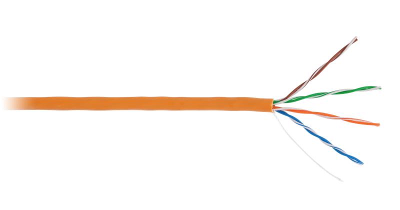 кабель u/utp кат.5e (класс d) 4 пары 100мгц ож bc чистая медь внутр. lszh нг(в)-hf оранж. (уп.100м) netlan ec-uu004-5e-lszh-or-1 от BTSprom.by