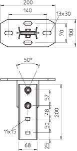  Комплект траверса регулируемая 200х68мм KI 8 VQP FT (уп.1шт) OBO 6348106 фото в каталоге от BTSprom.by