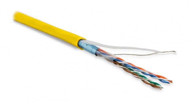 кабель витая пара f/utp кат.5e 4 пары 26 awg мж patch экран-фольга lszh нг(с)-hf futp4-c5e-p26-in-lszh-yl-305 желт. (уп.500м) hyperline 236866 от BTSprom.by