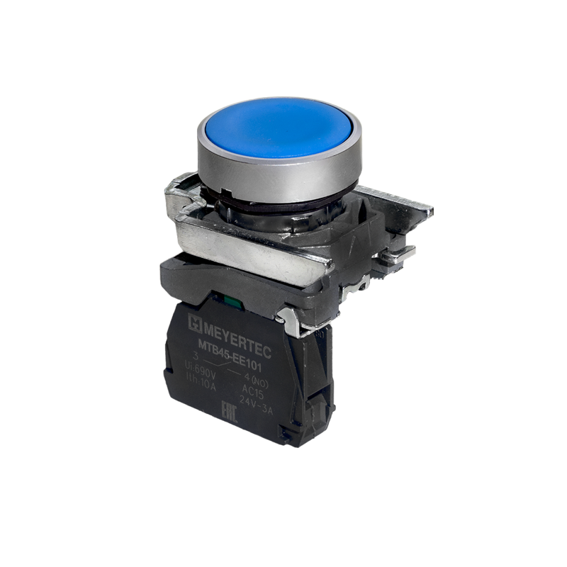 кнопка плоская 1no ip65 металл mtb4-ba61 син. овен 137120 от BTSprom.by