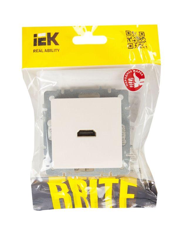  Розетка СП BRITE HDMI РHDMI-0-БрЖ механизм жемчуж. IEK BR-H10-K36 фото в каталоге от BTSprom.by