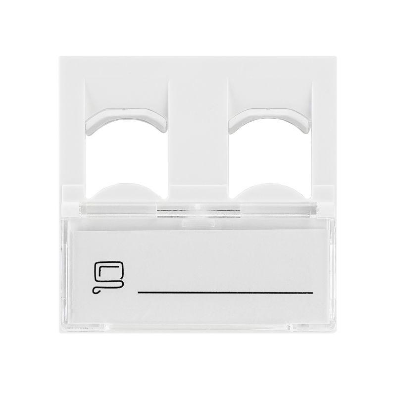  Вставка 45х45 на 2 мод. Mosaic с прозр. шторкой и увеличенным окном маркировки бел. Rexant 03-0162 фото в каталоге от BTSprom.by