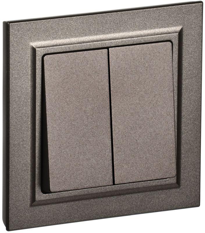 выключатель 2-кл. сп brite вср10-2-0-бртб 10а в сборе бр. iek br-v20-0-10-k45-f от BTSprom.by