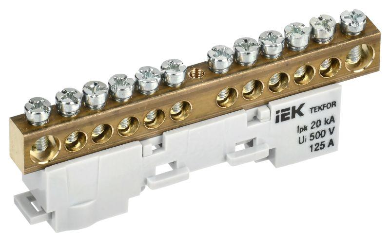 шина нулевая n неизол. на универс. держ. 8х12-14-с tekfor iek tf-nn20-14-dl-k07 от BTSprom.by