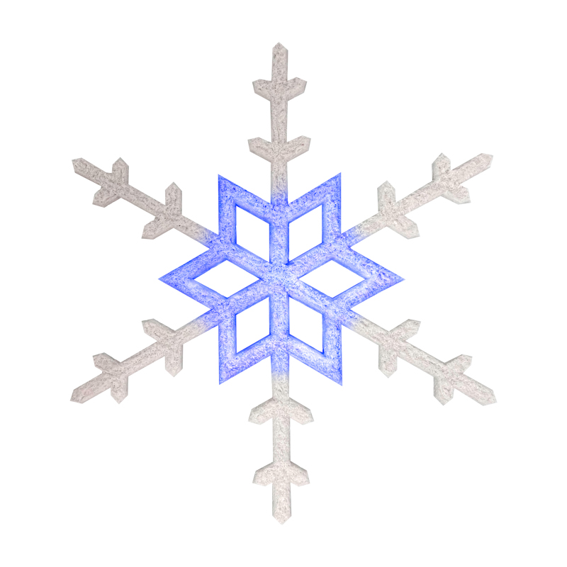 акриловая светодиодная фигура снежинка 96 см, белая, синий центр led-ice от BTSprom.by