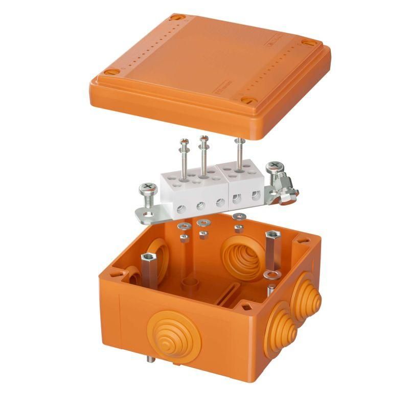 коробка ответвительная fs 100х100х50мм 5р 450в 20а 10кв.мм с каб. вводами и клеммн. ip55 пластик. dkc fsb11510 от BTSprom.by