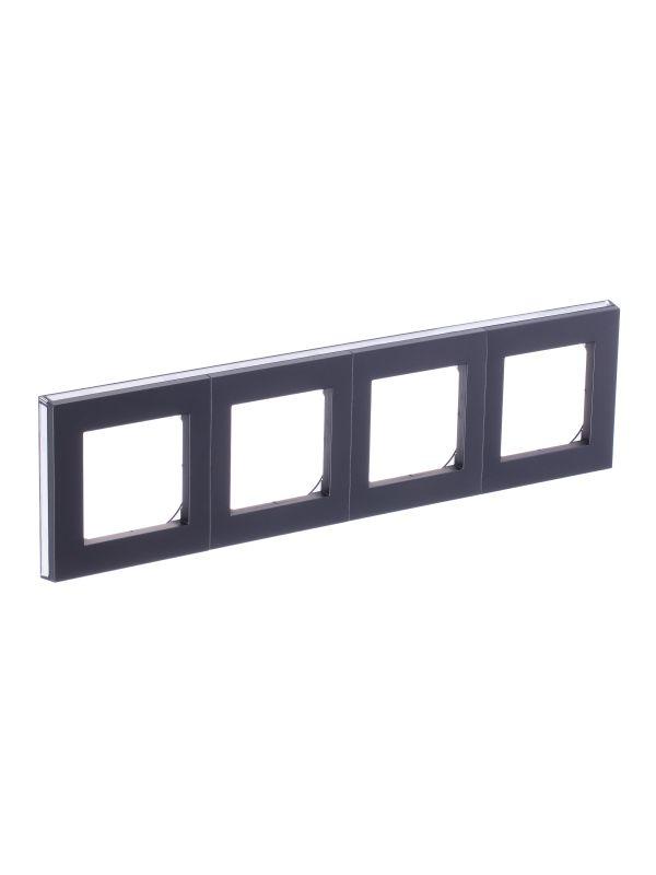  Рамка Levit 4п сталь/дым. черн. ABB 2CHH015040A6069 фото в каталоге от BTSprom.by