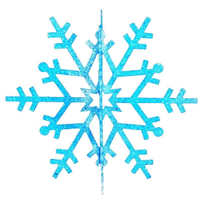 елочная фигура снежинка резная 3d, 61 см, цвет синий от BTSprom.by