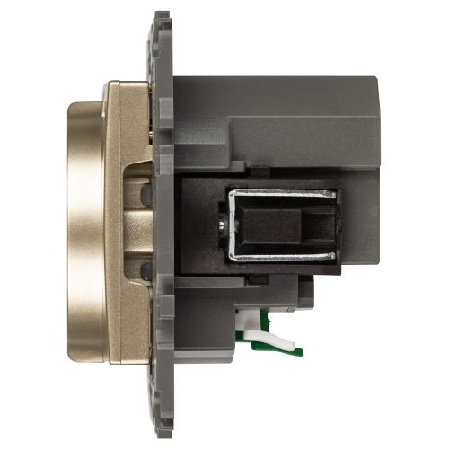  Розетка 1-м СП Elegance 14-4108-04 16А 250В 2P+E с USB type-A+C 5В-3А защ. шторки шампань Эра Б0067740 фото в каталоге от BTSprom.by