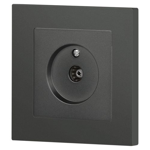  Розетка телевизионная одиночная TV СП Accent 6-301-07 IP20 графит Intro Б0063614 фото в каталоге от BTSprom.by