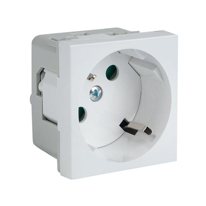 розетка 45х45 pro 45град. с заземл. белая ekf e6mr16-028-10-45 от BTSprom.by