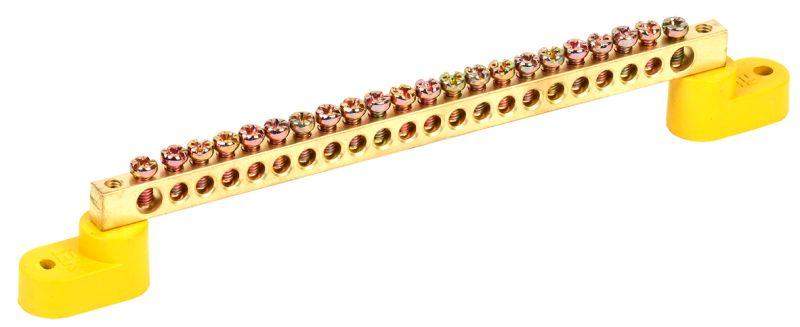 шина pe "земля" шни-6х9-22-у2-ж на двух угловых изоляторах iek ynn10-69-22c2-k05 от BTSprom.by