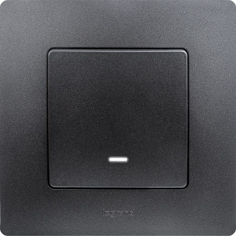  Выключатель 1-кл. СП Etika 10А IP20 250В 10AX с подсветкой/индикацией авт. зажимы механизм антрацит IEK 672603 фото в каталоге от BTSprom.by