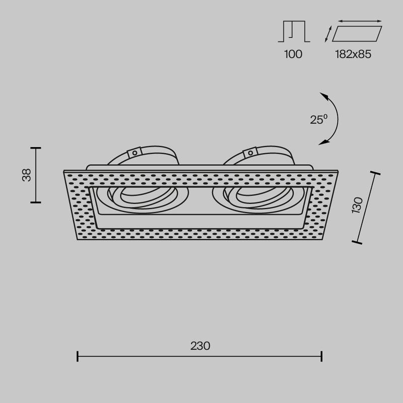  Светильник Atom 2х10Вт GU10 встраив. Maytoni DL003-02-W фото в каталоге от BTSprom.by