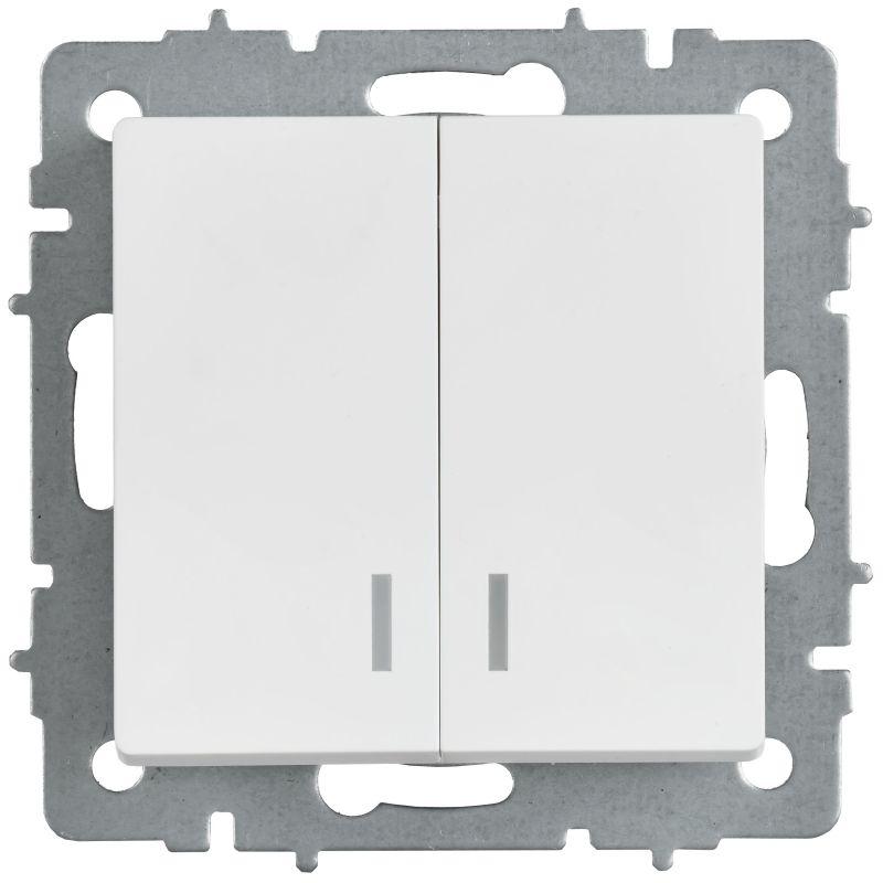  Выключатель 2-кл. СП BRITE ВС10-2-1-БрАБ 10А с индикацией механизм арктич. бел. IEK BR-V20-1-10-K91 фото в каталоге от BTSprom.by