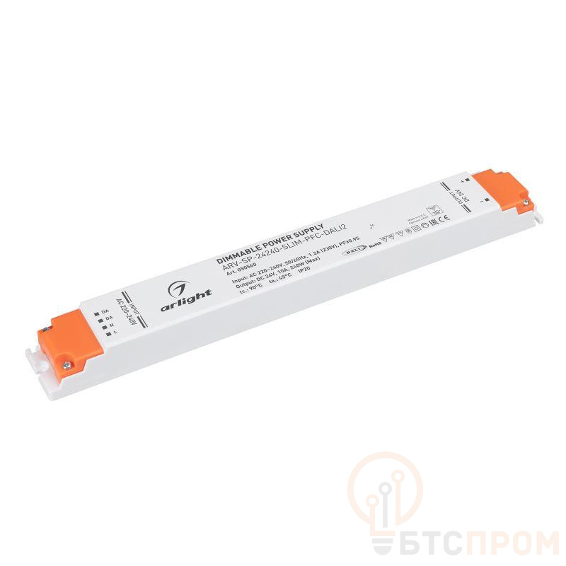 Блок питания ARV-SP-24240-SLIM-PFC-DALI2 (24В 10А 240Вт) IP20 пластик Arlight 050560 фото в каталоге от BTSprom.by  Блок питания ARV-SP-24240-SLIM-PFC-DALI2 (24В 10А 240Вт) IP20 пластик Arlight 050560 фото в каталоге от BTSprom.by