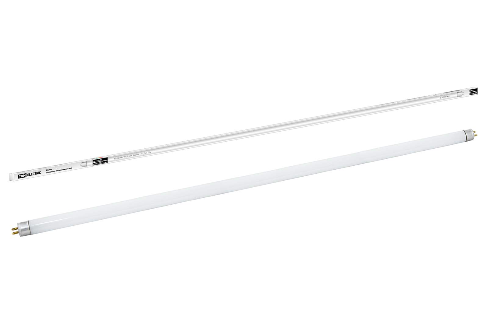 лампа люминесцентная линейная двухцокольная лл-16/28вт, t5/g5, 6500 к, длина 1163,2мм tdm от BTSprom.by