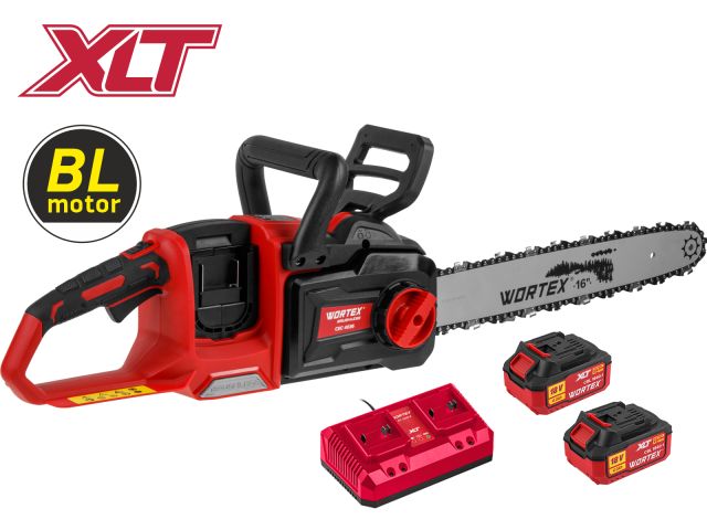 аккум. пила цепная wortex cec 4036 шина 40 см (16"), 3/8" lp, 1.3 мм xlt set бесщёт, 18в+18в (бесщет.двиг., с 2-мя 4 ач акб и двухслотовым зу, 36 в (18+18), шина 40 см, макс.скор.цепи 25 м/с) 2333070 от BTSprom.by
