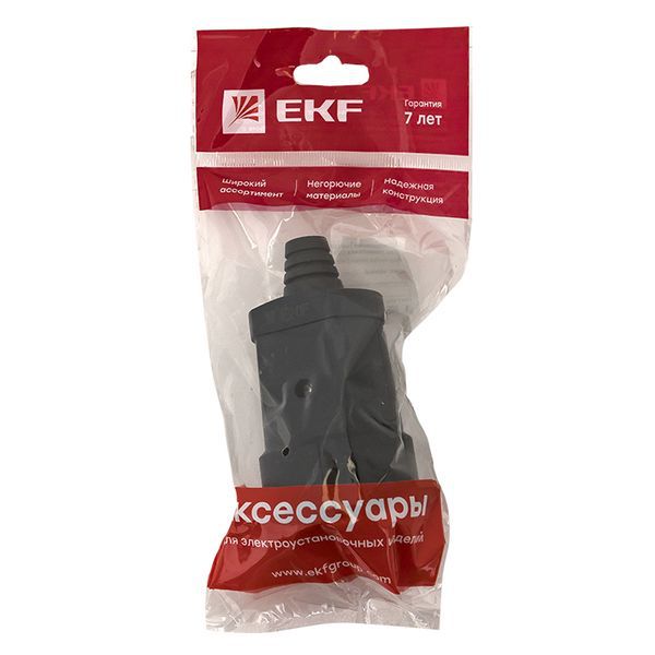  Гнездо штепсельное без заземл. черн. ПВХ 10А 250B EKF ASGO10-30 фото в каталоге от BTSprom.by