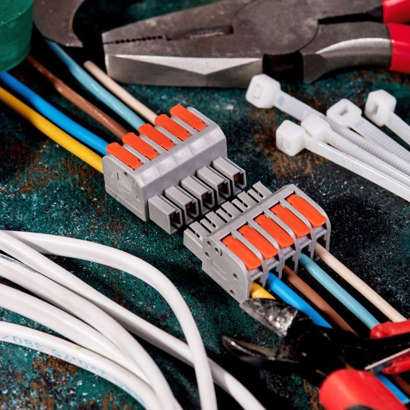  Клемма проходная разъемная СМК 222-425R 5п 0.2-2.5/4кв.мм сер. (блист.3шт) Rexant 07-5265-3 фото в каталоге от BTSprom.by