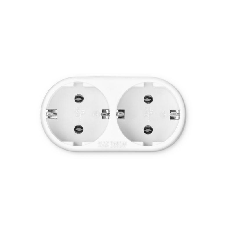 разветвитель 2-м с заземл. 16а ip20 bu-ps2g-w бел. buro 352743 от BTSprom.by