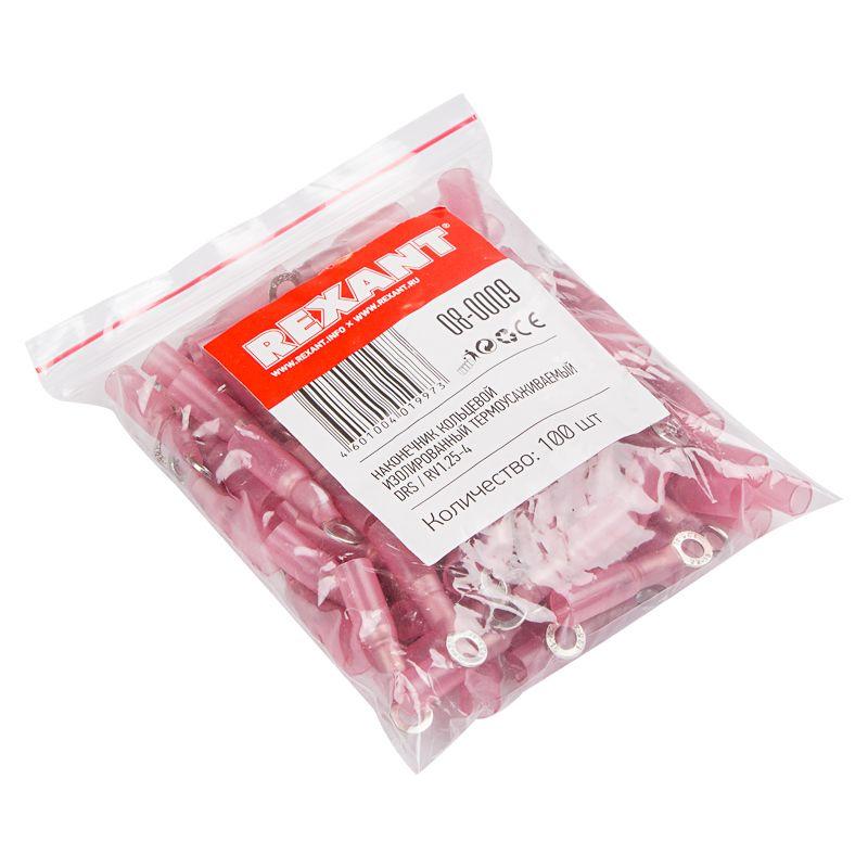  Наконечник кольцевой изол. термоус. (НКИт d4.3мм) 0.5-1.5кв.мм (DRS/RV1.25-4) (уп.100шт) Rexant 08-0009 фото в каталоге от BTSprom.by