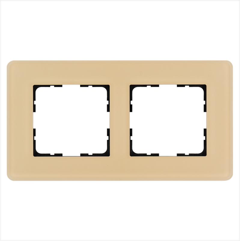 рамка 2-м g-glass закругленная стекло матов. тауп jasmart g1002gt-rm от BTSprom.by