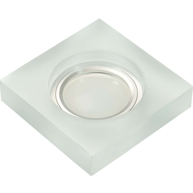 светильник декоративный luciole dls-l111 gu5.3 chrome/matt clear gu5.3 встраив. квадрат доп. светодиод. подсветка 3вт без лампы основание метал. хром отделка матов. стекло прозр. fametto ul-00000363 от BTSprom.by