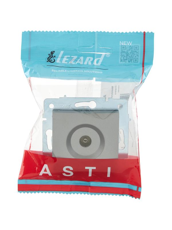  Розетка телевизионная оконечная TV СП ASTI IP20 механизм платина. LEZARD 7081-3588-130 фото в каталоге от BTSprom.by