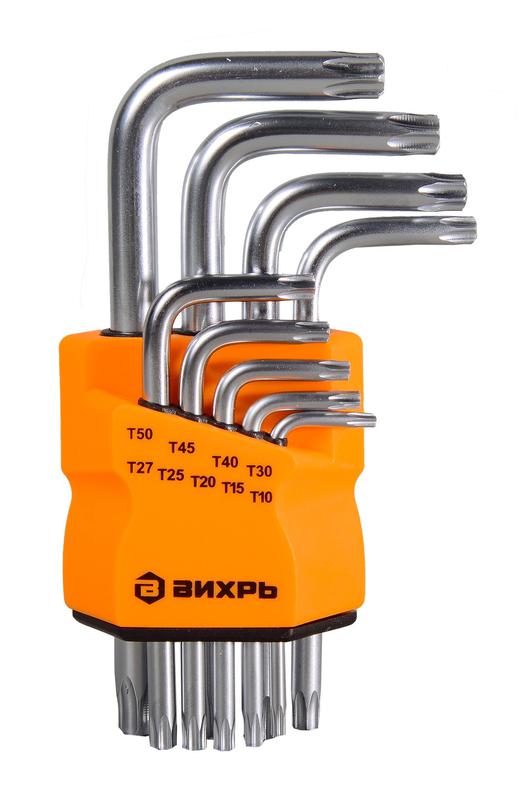 набор ключей имбусовых torx 9шт t10-t50 вихрь 73/6/5/12 от BTSprom.by